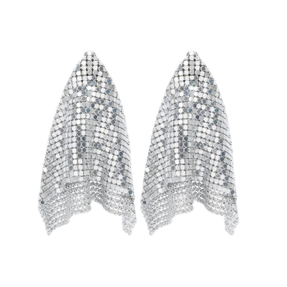 Rosantica Mesh Pendant Earrings Silver