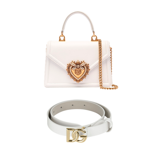 Dolce & Gabbana: Small Devotion Bag; DG Logo Belt – S/M: 75cm