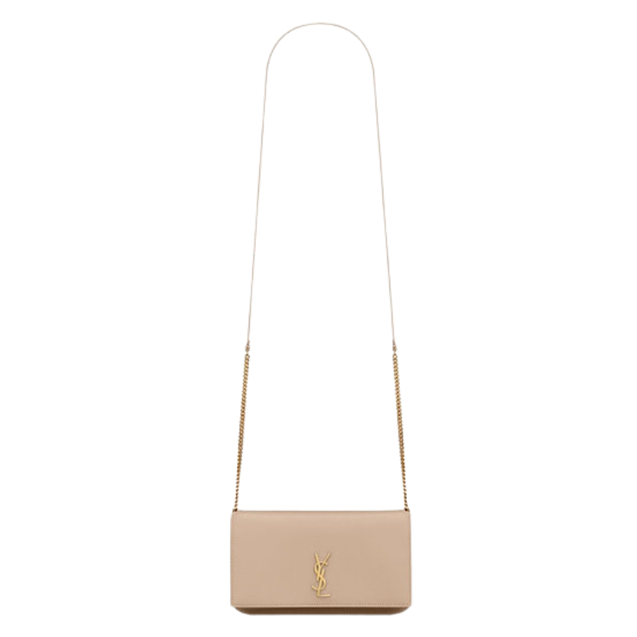 Saint Laurent Cassandre Phone Holder Dark Beige