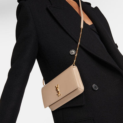 Saint Laurent Cassandre Phone Holder Dark Beige
