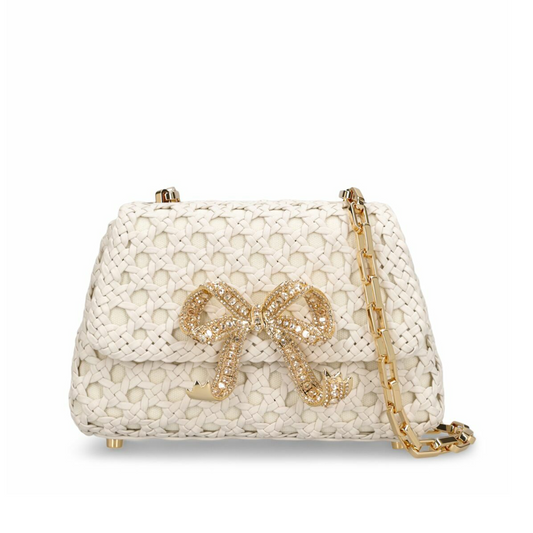 Self-Portrait Woven leather shoulder bag